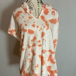 Jane and Delancey Orange White/Orange Tye Dye Hoodie